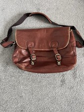 Genuine Vintage Tan Leather Satchel By Jacob’s