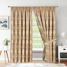 New Fully Lined Jacquard Curtains Pencil Pleat Ready Made Luxury Floral Curtains