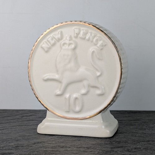 Vintage pottery 10p coin piggy - vintage,