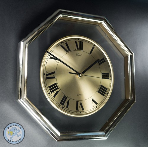Vintage coral wall clock gold - wall,