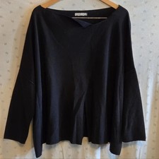 Sarah Pacini Off-the-Shoulder Navy Asymmetric Blouse Size XL