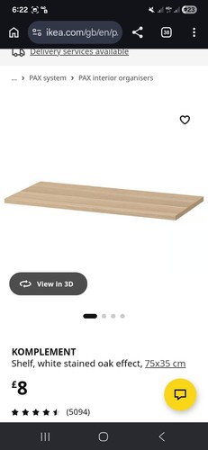 Komplement for paxshelf white - for, paxshelf,