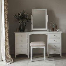 White Dressing Table Desk Vanity Table 8 Drawer Wooden EDWARD HOPPER Furniture