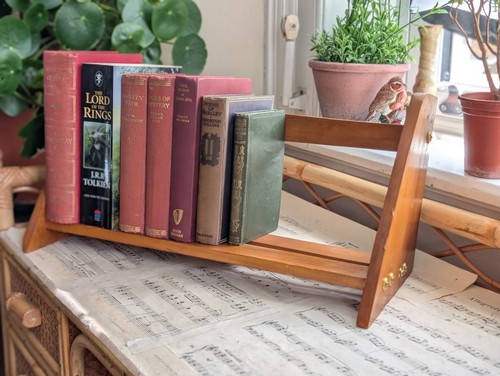Vintage wooden book - wooden, trough