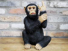 Up Yours Monkey Ornament Extra Large 30cm Cheeky Rude Chimp Figure Resin Gift