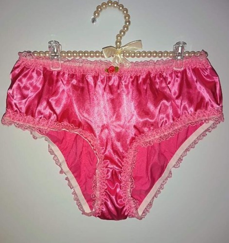 Deep pink satin frilly - satin,