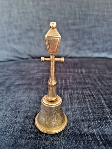 Vintage brass lamp post shaped - brass,