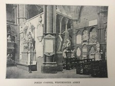 C1900 Photogravure | Poets’ Corner Westminster Abbey | Antique London Print Art