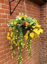 Hanging Basket With Artificial