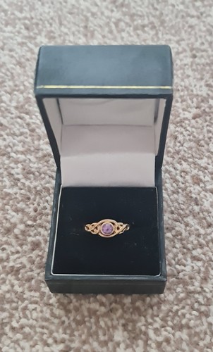 Gold amethyst celtic knot - amethyst,