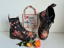 Dr Martens 1460 8 hole Victorian flowers floral pascal canvas boots UK4 EU37 US6