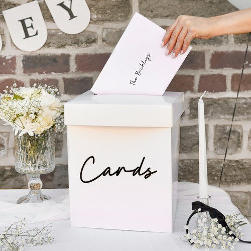 White wedding card - white,