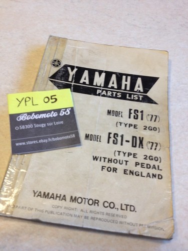 Yamaha parts list fs50 fizzy - fs50,