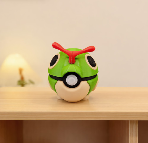 Caterpie pokeball printed - pokeball, 3d
