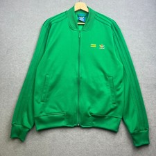 ADIDAS PHARRELL Williams Track Jacket Men M Green Originals Trefoil Y2K Rasta