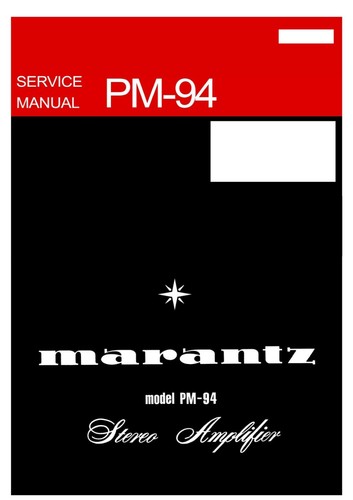 Service manual for marantz - for,