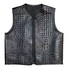Men's Black Crocodile Embossed