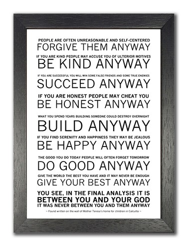 Mother teresa anyway poem - teresa,