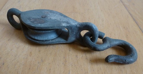 Vintage steel pulley wheel - steel,