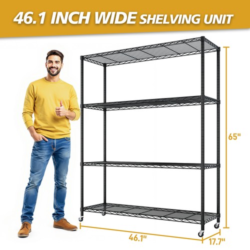 Wire rolling shelving - 65"h,