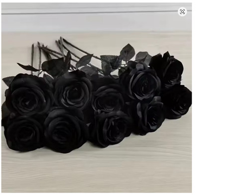 10pcs artificial black roses - 10pcs,