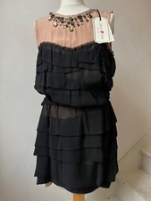 Lanvin X H&M - Black Silk Chiffon Dress - Size 12 - Limited Edition 2010 - BNWT