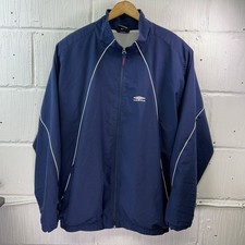Men’s Umbro Track Jacket Blue XXL Retro 90s Mesh Lined Sportswear Vintage