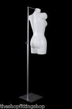 Female Display Mannequin on Adjustable Stand Lingerie Swimwear Torso Bust WHITE