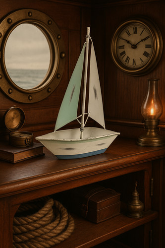 Handmade metal sailboat - handmade,