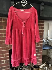 Odd Molly Red Velour And Lace Dress M (2 - Uk 12) Sparkly Embroidered Back
