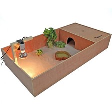 XXL Tortoise Table Small Pet Reptile Wooden House Hide Shelter Den with Run 45"