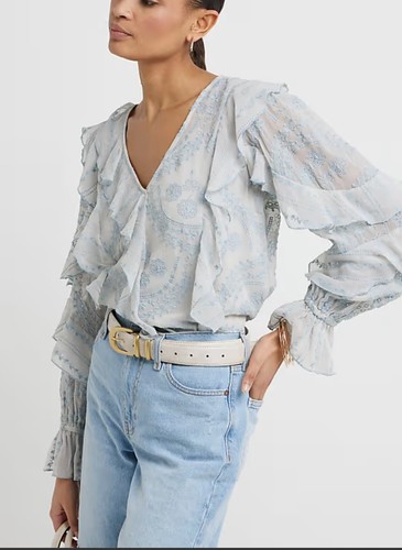 Beautiful blue ruffle - blue,