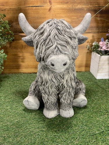 Stone garden highland cow farm - stone,
