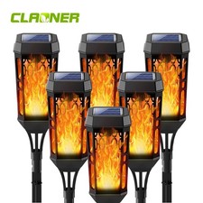 Solar Flame Light Flickering Dancing Outdoor Garden Pathway Landscape Torch Lamp