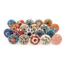 ⭐10/20 Round Multicoloured Mix Ceramic Knobs Door Handle Cabinet Drawer Cupboard