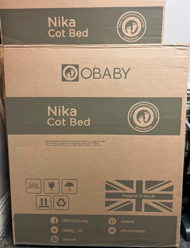 Obaby nika cot bed grey - cot,
