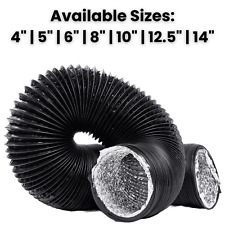 Black Combi Ducting Flexible Air Ventilation Hose 4"–14" 5/10m Hydro Grow Fan
