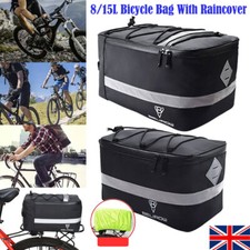 9L/15L MTB Bike Pannier Rack Bags Rear Seat Saddle Trunk Bag Bicycle Bag Black