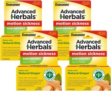 Dramamine Non-Drowsy Naturals Motion Sickness Relief | 18 Count | 4 Pack