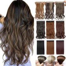 Natural Clip in Half Full Head Hair Extensions One Piece Long Thick As Human UK