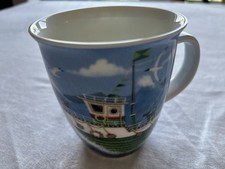 Dunoon Mug Fishing Boats Peter Adderley England 4.5”T 4”W Fine Bone China