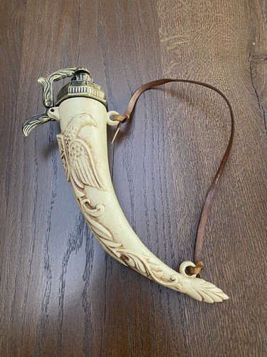 Horn powder flask - horn,