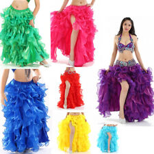 Belly Dance Bollywood Slit Skirt Wavy Long Swing Skirt Fluffy Dance Costume