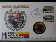 1993 Isle Of Man 'Nigel Mansell F1 1992 World Champion' £2 Coin Cover