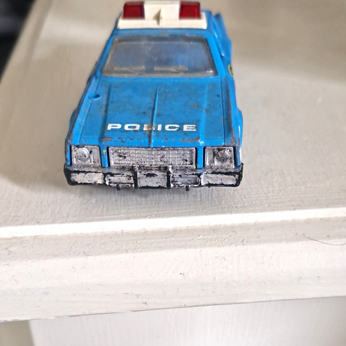 Blue diecast police car toy - diecast,