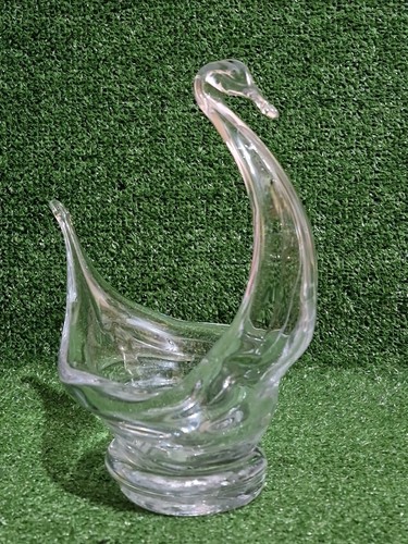 Vintage clear glass - glass, swan