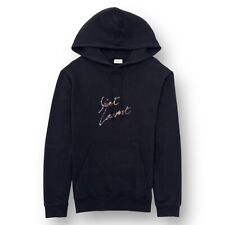 SAINT LAURENT SIGNATURE LOGO PRINT HOODIE BLACK L RRP£750