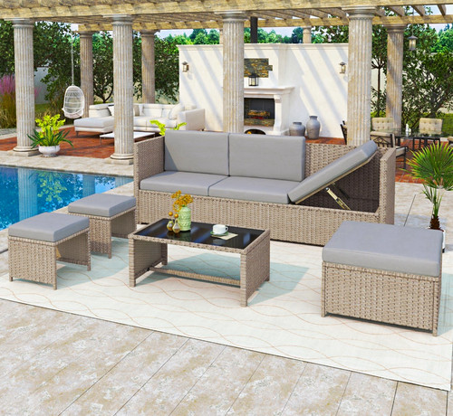 7pc rattan garden furniture - 7pc,