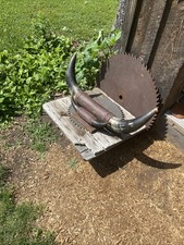 Mounted Steer/Bull Horns 30" w/Leather Wrap Wall Mount