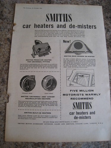 Smiths car heaters and - car,